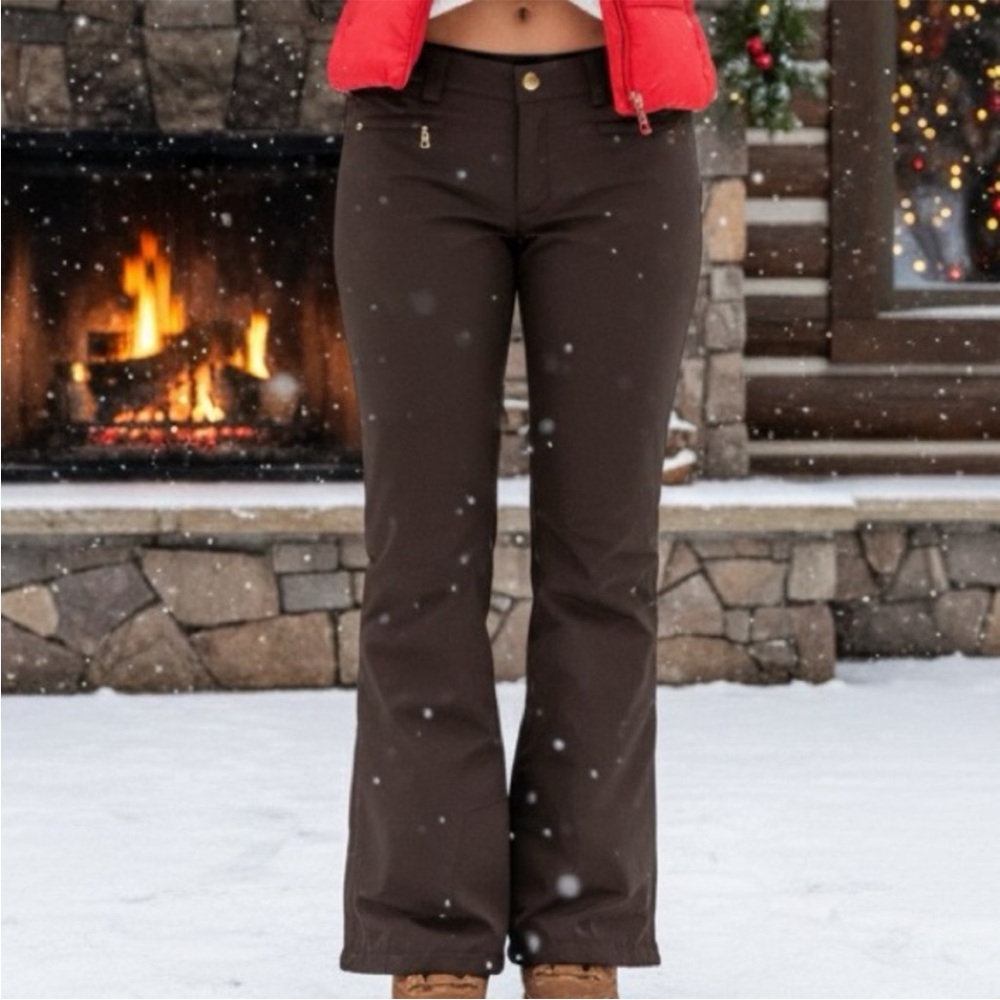 Bogner Zipper Flare Snow Ski Pants in Chocolate Brown Size 10